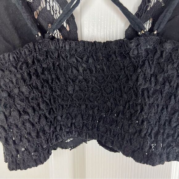 Intimately Free People Lace Bralette Black Embroidered Lace Size XS - Picture 9 of 11